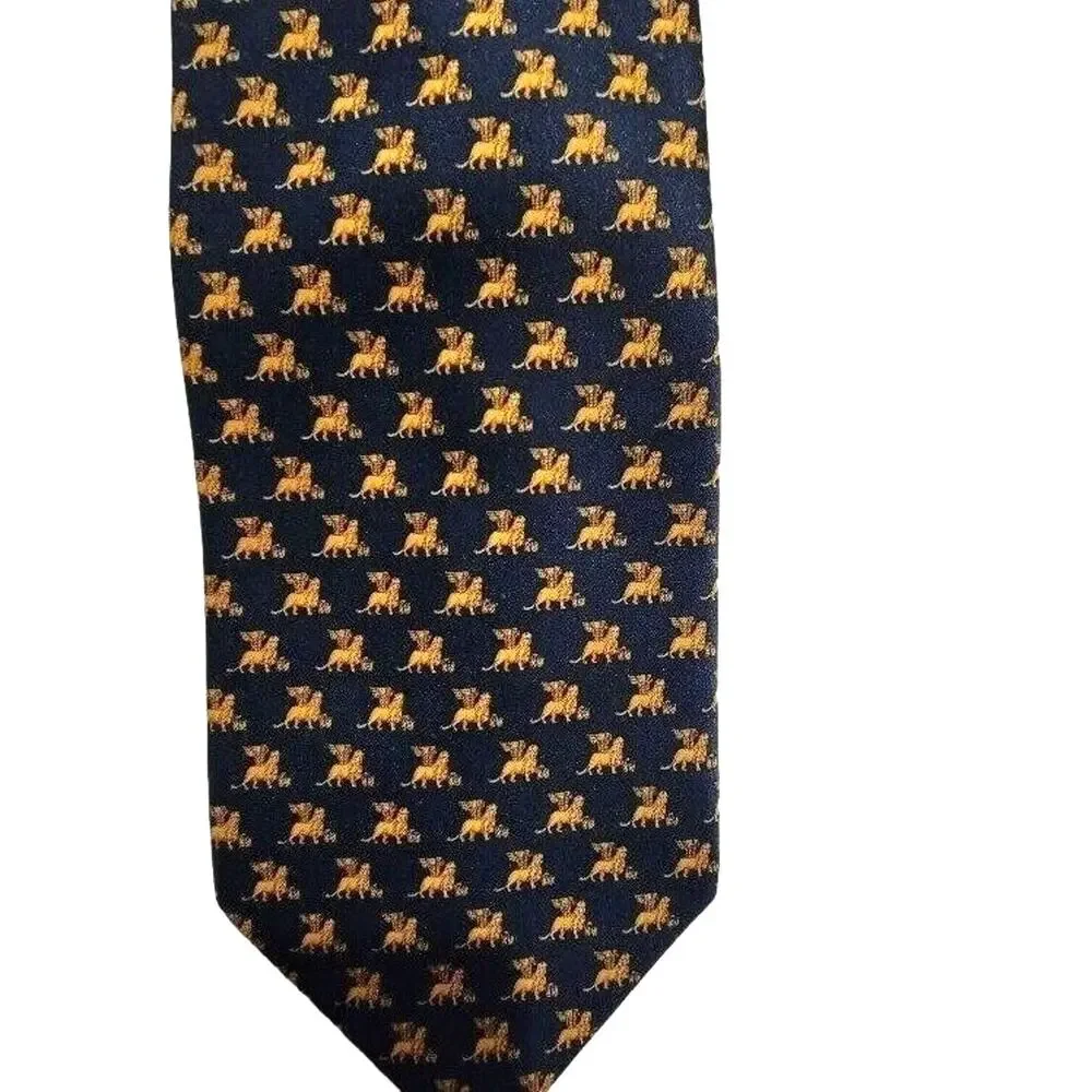 Italian Silk Necktie‎ Pura Seta Blue Office Career Workwear - Picture 6 of 8